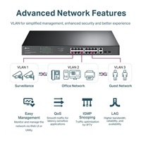 TP-Link CCTV Easy Smart switch TL-SG1218MPE (16xGbE, 2xGbE/2xSFP combo, 16xPoE+, 250W)