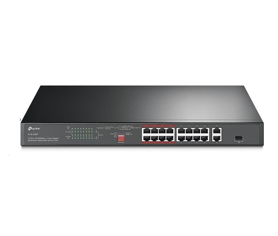 TP-Link CCTV switch TL-SL1218P (16x100Mb/s, 1xGbE uplink, 1xGbE/1xSFP combo uplink, 16xPoE+, 150W)