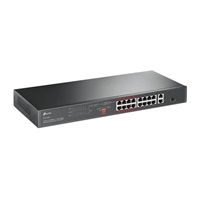 TP-Link CCTV switch TL-SL1218P (16x100Mb/s, 1xGbE uplink, 1xGbE/1xSFP combo uplink, 16xPoE+, 150W)