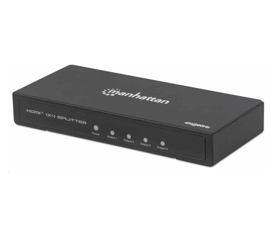 Manhattan HDMI rozdělovač, 4K 4-Port HDMI Splitter, 4K@60Hz, AC Powered, černá