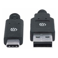 Manhattan USB kabel, USB 3.2 Gen 1, USB-A Male na USB-C Male, 5 Gbps, 2m, černá
