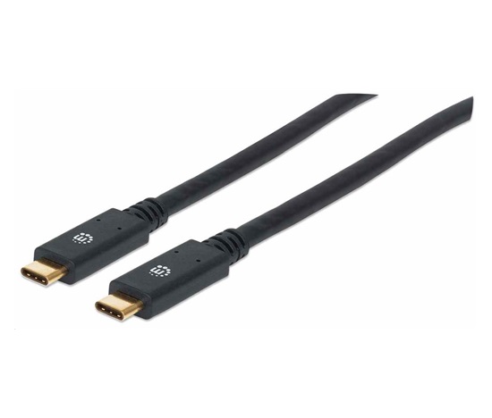 Manhattan USB-C kabel, USB 3.1, Gen 1, USB-C Male na USB-C Male, 5 Gbps, 2m, černá