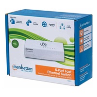 Manhattan Ethernet přepínač, Ethernet switch, Desktop Size, Plastic, IEEE 802.3az, bílá