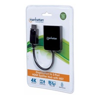 Manhattan rozbočovač, MST hub DisplayPort na Dual HDMI (M/F), černá