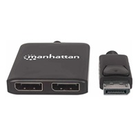 Manhattan rozbočovač, MST hub, DisplayPort na Dual DisplayPort (M/F), 4K@30Hz, černá