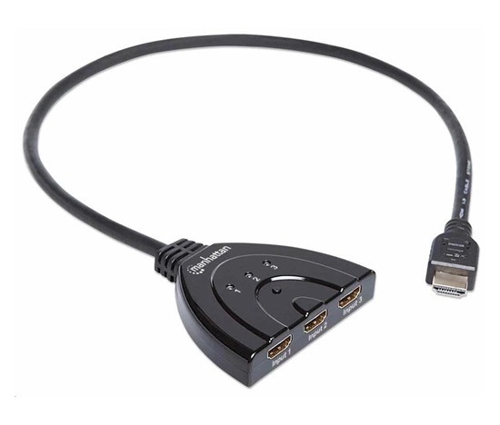 Manhattan HDMI přepínač, 3-Port HDMI Switch, 1080p, černá