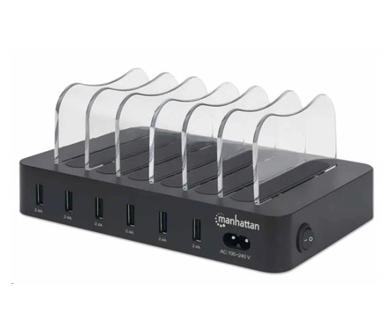 MANHATTAN USB nabíjecí stanice, 6-Port USB Charging Station, USB-A, černá