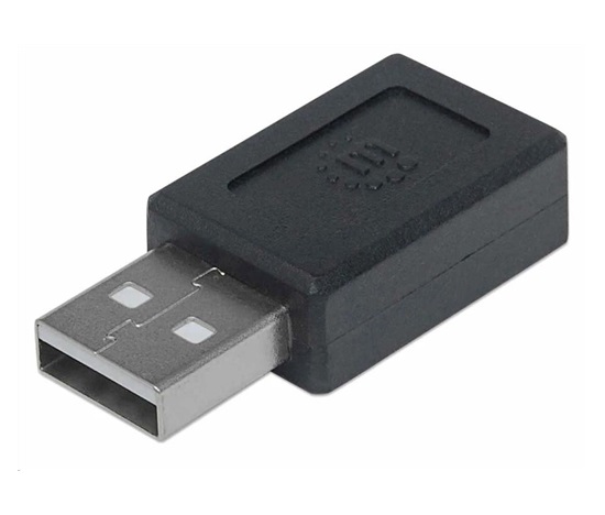 Manhattan USB adaptér, USB-C 2.0 Female na USB-A Male, černá