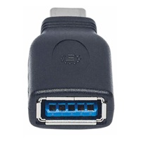 Manhattan USB adaptér, USB 3.1 Gen 1, USB-C Male na USB-A Female, 5 Gbps, černá