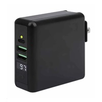 Manhattan cestovní nabíječka a powerbanka, 4-in-1, 8.000 mAh,  Interchangeable US/EU/UK Plugs, černá