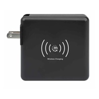 Manhattan cestovní nabíječka a powerbanka, 4-in-1, 8.000 mAh,  Interchangeable US/EU/UK Plugs, černá