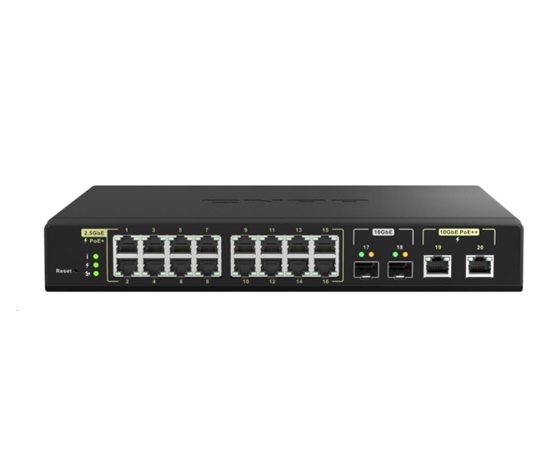 QNAP switch QSW-M2116P-2T2S (2x10GbE SFP+/2x10GbE RJ45/16x2,5GbE/18xPoE)