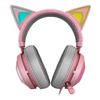 RAZER sluchátka Kraken Kitty, USB Headset, Chroma, Quartz / růžová