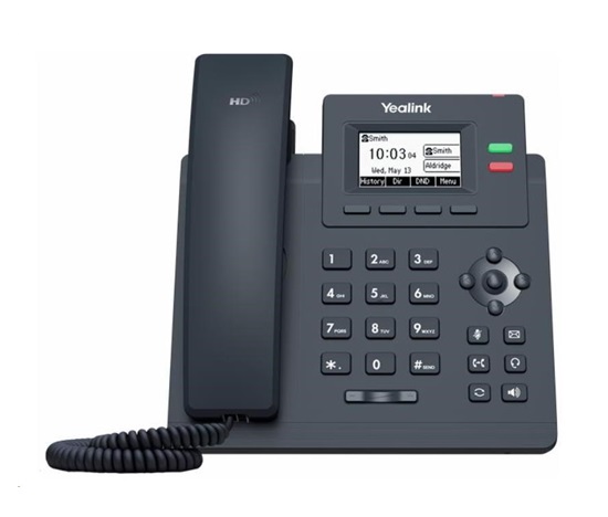 Yealink SIP-T31G IP telefon, 2,3" 132x64 grafický, 2x RJ45 10/100/1000, PoE, 2x SIP, s adaptérem