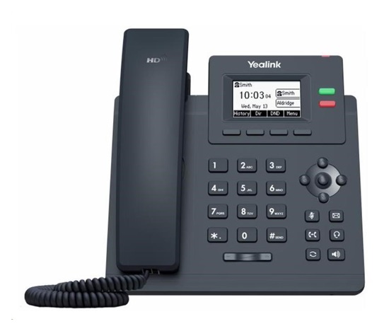 Yealink SIP-T31P IP telefon, 2,3" 132x64 grafický, 2x RJ45 10/100, PoE, 2x SIP, s adaptérem