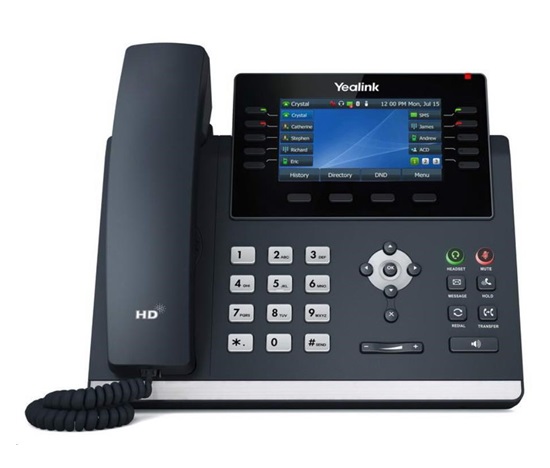 Yealink SIP-T46U IP telefon, 4,3" 480x272 barevný, 2x RJ45 10/100/1000, PoE, 16x SIP, 2x USB, bez adaptéru