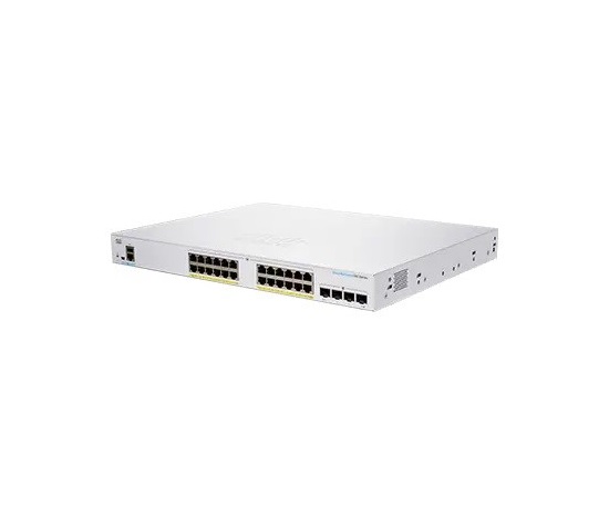 Cisco switch CBS250-24PP-4G (24xGbE,4xSFP,24xPoE+,100W,fanless)