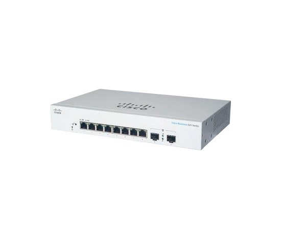 Cisco switch CBS220-8T-E-2G (8xGbE,2xSFP,fanless)