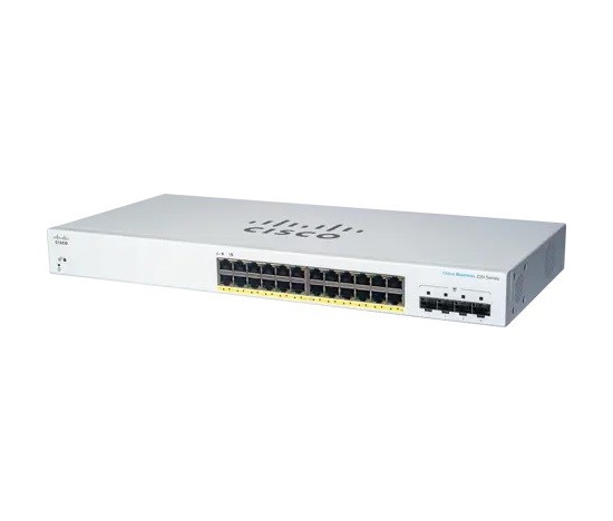 Cisco switch CBS220-24FP-4G (24xGbE,4xSFP,24xPoE+,382W)