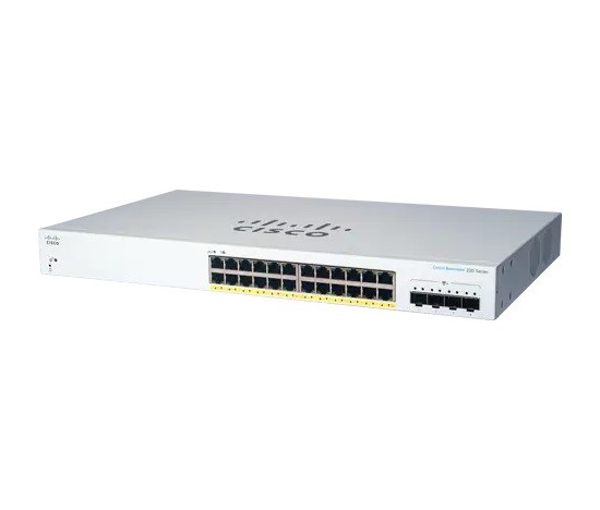 Cisco switch CBS220-24P-4X (24xGbE,4xSFP+,24xPoE+,195W)