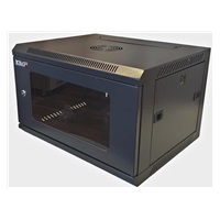 LEXI-Net 19" nástěnný rozvaděč 12U 600x450, nosnost 60 kg, skleněné dveře, rozložený, černý