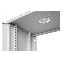 LEXI-Net 19" nástěnný rozvaděč Basic 9U 525x450, skleněné dveře, bez zad, rozložený, šedý