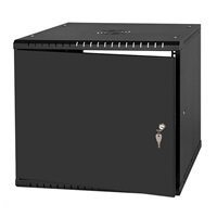 LEXI-Net 19" nástěnný rozvaděč Basic 9U 525x450, plechové dveře, bez zad, rozložený, černý