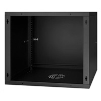 LEXI-Net 19" nástěnný rozvaděč Basic 9U 525x450, plechové dveře, bez zad, rozložený, černý