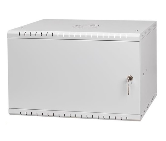LEXI-Net 19" nástěnný rozvaděč Basic 6U 520x450, plechové dveře, bez zad, rozložený, šedý