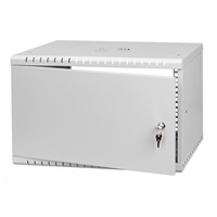 LEXI-Net 19" nástěnný rozvaděč Basic 6U 520x450, plechové dveře, bez zad, rozložený, šedý