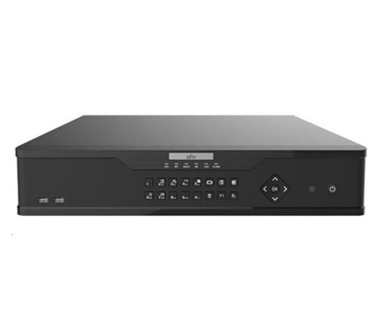 Uniview NVR, 32 kanálů, H.265, 4x HDD, 12Mpix (384Mbps/384Mbps), HDMI+VGA Full HD, ONVIF, 3x USB, audio