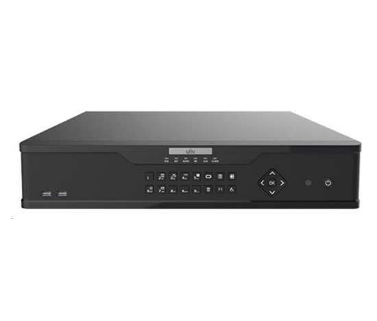 Uniview NVR, 32 kanálů, H.265, 8x HDD, 12Mpix (384Mbps/384Mbps), HDMI+VGA Full HD, (N+1), ONVIF, 3x USB, audio
