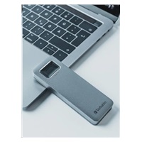 VERBATIM externí SSD 512GB, Executive Fingerprint Secure SSD, USB 3.2 Gen 1/USB-C, (W:356 MB/s, R:344 MB/s), šedá