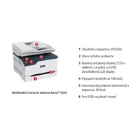 Xerox C235V_DNI, barevná laser. multifunkce, A4, 22ppm, duplex, ADF, WiFi/USB/Ethernet, 512 MB RAM, Apple AirPrint