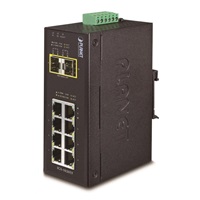 Planet IGS-1020TF, Switch, průmyslový, 8x 10/100/1000T, 2x 100/1000X SFP, -40~+75°C