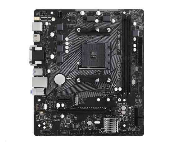 BAZAR ASRock MB Sc AM4 A520M-HDV, AMD A520M, 2xDDR4, HDMI, DVI - repair (bez příslušenství)