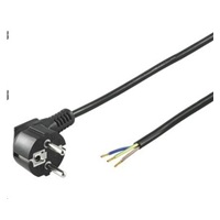 PREMIUMCORD Kabel Flexo síťový třížilový 230V s úhlovou vidlicí 2m černá