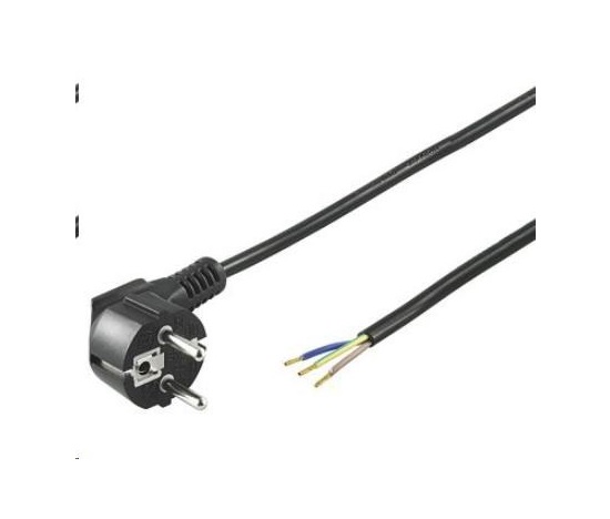 PREMIUMCORD Kabel Flexo síťový třížilový 230V s úhlovou vidlicí 2m černá