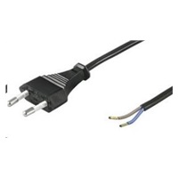 PREMIUMCORD Kabel Flexo síťový dvoužilový 230V s vidlicí 2m černý