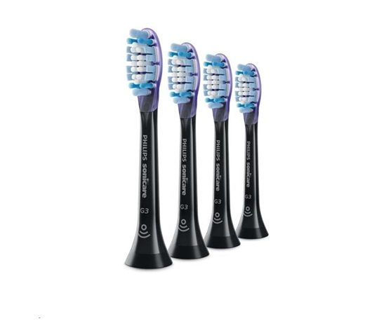 Philips HX9054/33 Sonicare G3 Premium Gum Care, náhradní hlavice, standardní hlavice, 4 kusy, nasazovací, černá