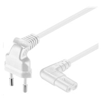 PREMIUMCORD Kabel síťový 230V k magnetofonu se zahnutými konektory 5m, bíla