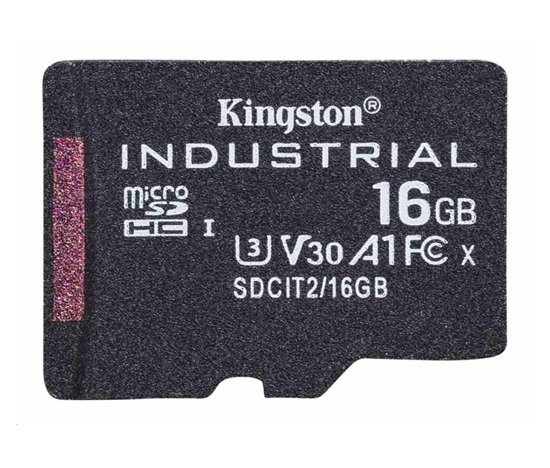 Kingston MicroSDHC karta 16GB Industrial C10 A1 pSLC Card Single Pack