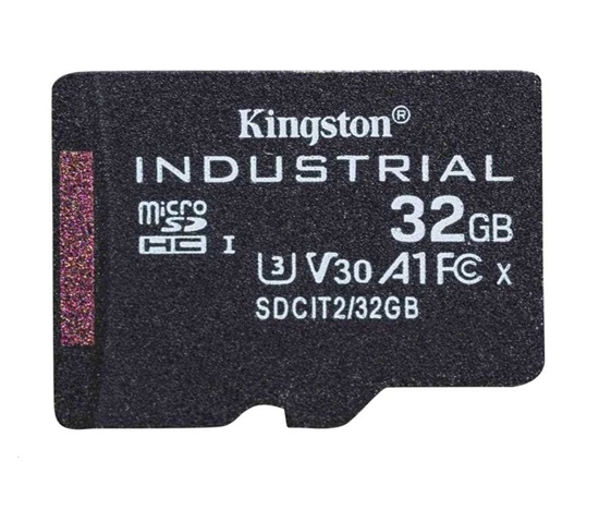 Kingston MicroSDHC karta 32GB Industrial C10 A1 pSLC Card Single Pack