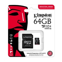 Kingston MicroSDXC karta 64GB microSDXC Industrial C10 A1 pSLC Card + SD Adapter