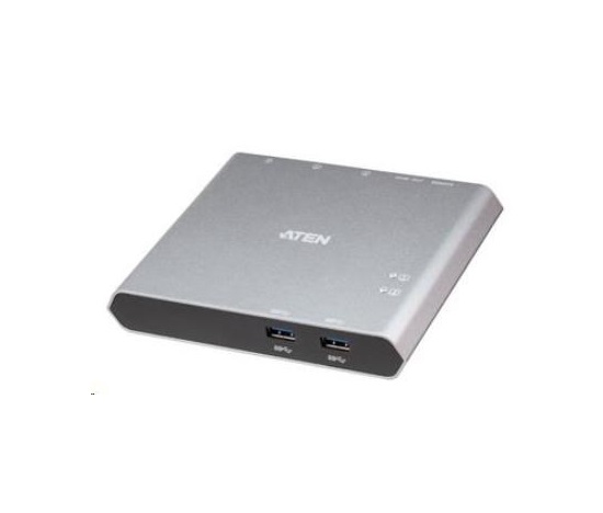 ATEN 2-Port USB-C Gen 1 Dock Switch with Power Pass-through