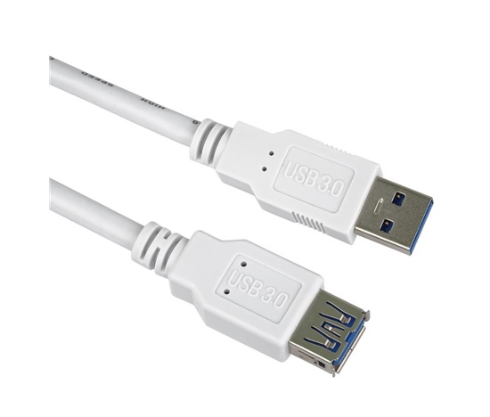 PremiumCord Prodlužovací kabel USB 3.0 Super-speed 5Gbps A-A, MF, 9pin, 1m, bílá