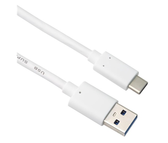 PremiumCord kabel USB-C - USB 3.0 A (USB 3.2 generation 2, 3A, 10Gbit/s) 2m, bílá