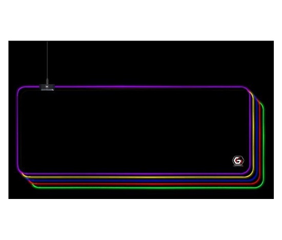 GEMBIRD Podložka pod myš MP-GAMELED-L, USB, RGB podsvícení, herní, 300x800mm, látková, černá