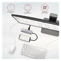 AXAGON HMC-5, USB 3.2 Gen 1 hub, porty 2x USB-A, HDMI, SD/microSD slot, PD 100W, kabel USB-C 20cm