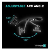 CONNECT IT univerzální magnetický držák do auta InCarz ArmAngle, 4 magnety, karbonový
